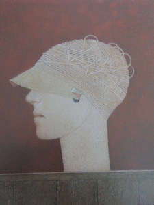 牛島義弘、【プッペの帽子】、希少な額装用画集より、新品額装付、状態良好、送料込み、日本人画家
