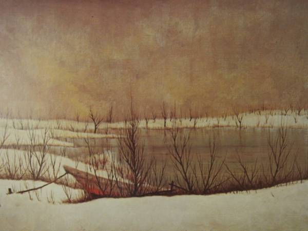 Ryonosuke Fukui, Winter am Flussufer, Seltenes Kunstbuch, Neuer Rahmen inklusive Kostenloser Versand, Yoshi, Malerei, Ölgemälde, Natur, Landschaftsmalerei