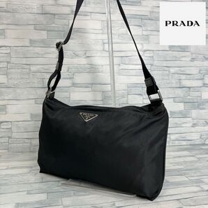 極美品 140 PRADA プラダ ショルダーバッグ ブラック ナイロン