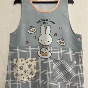 ★新品 ミッフィー エプロン 保育士 ミッフィーケーキ 水色