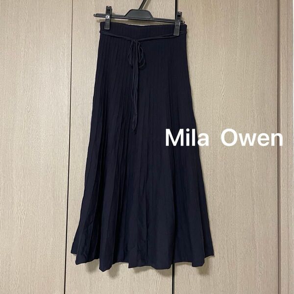 Mila Owen ミラオーウェン ニットスカート フレアスカート ネイビー サイズ0