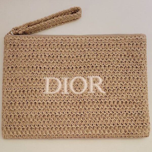 新品未使用品 Christian Dior ディオールロゴ入りサマーポーチ