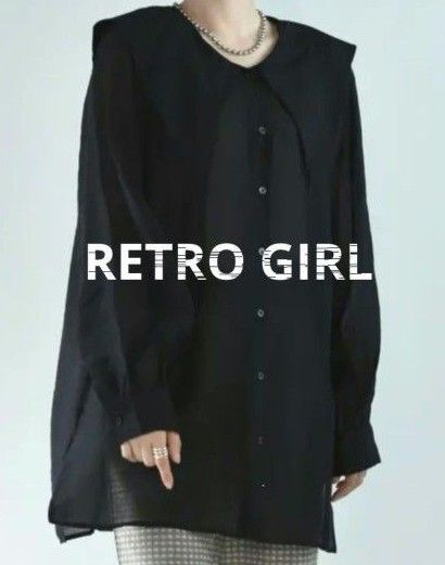 RETRO GIRL レトロガール デカ襟シアーチュニックBLブラウス新品未使用タグ付き。