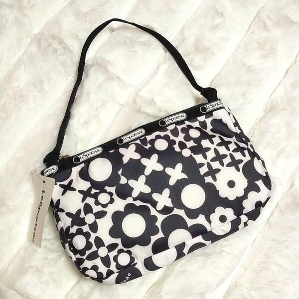 タグ付き未使用 レスポートサック 花柄ハンドバッグアクセサリーポーチLeSportsac 7602 デミタッセ WINK ウインク