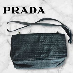 90s PRADA lining fabric shoulder bag hand bag
