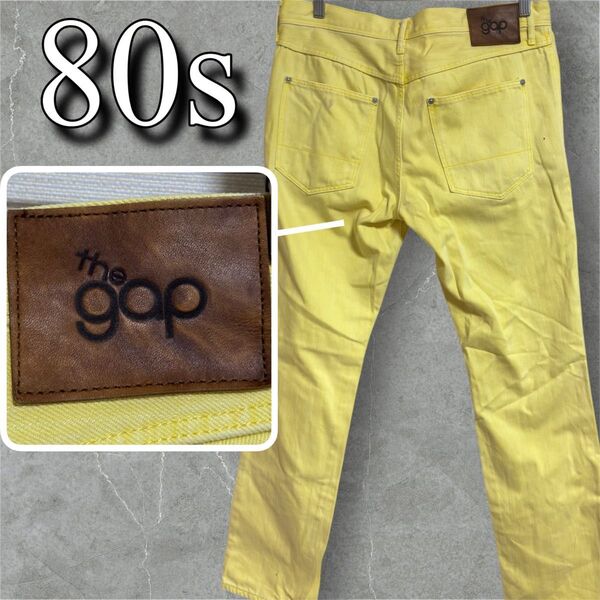 80s vintage GAP yellow color denim pants
