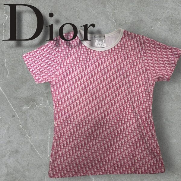 Dior ディオール トロッター ピンク Tシャツ ロゴ柄 総柄 y2k