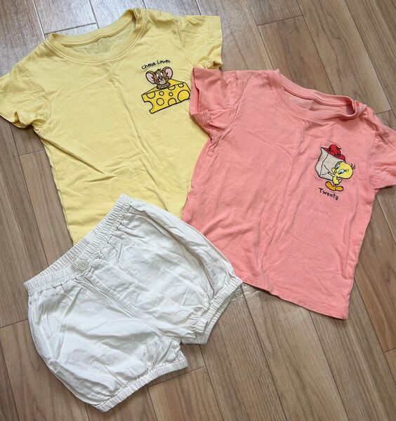 UNIQLO ユニクロ 90 保育園着 半袖Tシャツ まとめ売り ズボン パンツ