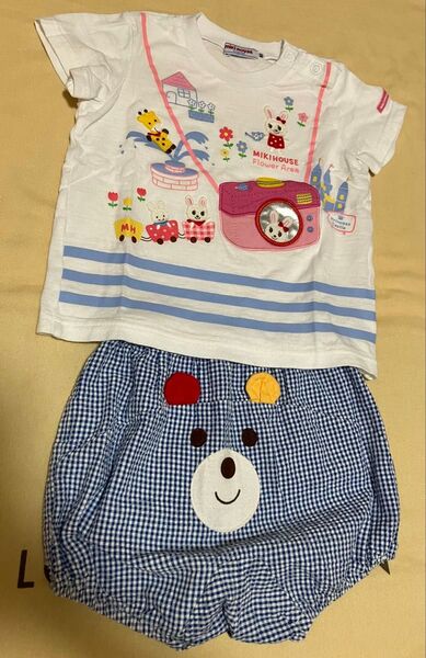 未使用に近いミキハウスうさこtシャツ ホットビスケッツブルマのセット