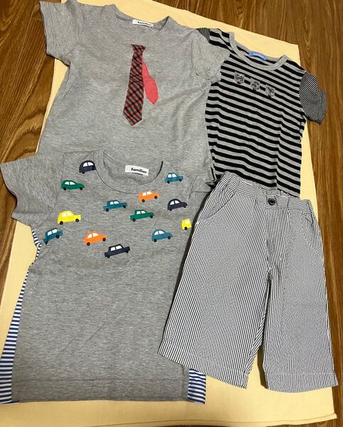 ファミリア tシャツ2枚とストライプパンツのセット 美品