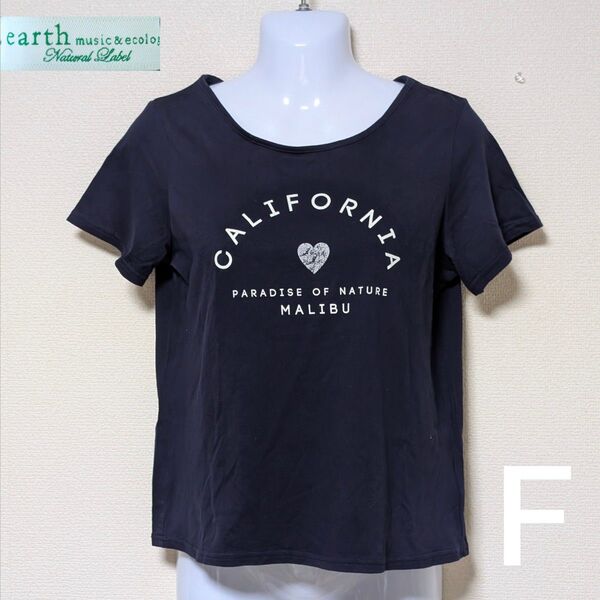 earth music&ecology Tシャツ F ネイビー 半袖 カットソー レディース