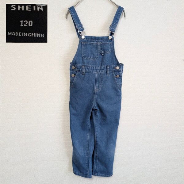 SHEIN デニムオーバーオール 120 サロペット 子供服 オーバーオール デニム キッズ 女の子