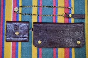 IL BISONTE Il Bisonte long wallet & change purse . cow leather leather Brown tea color together 