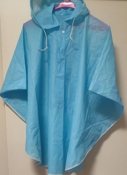 レインポンチョ ディズニー 雨具 カッパ レインコート 水色 Mサイズ