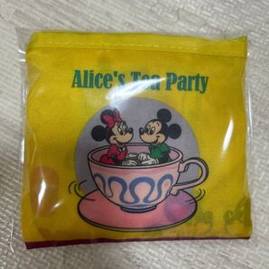 ディズニーリゾート エコバッグ カプセルトイ レトロ アリスのティーパーティー 黄色 イエロー