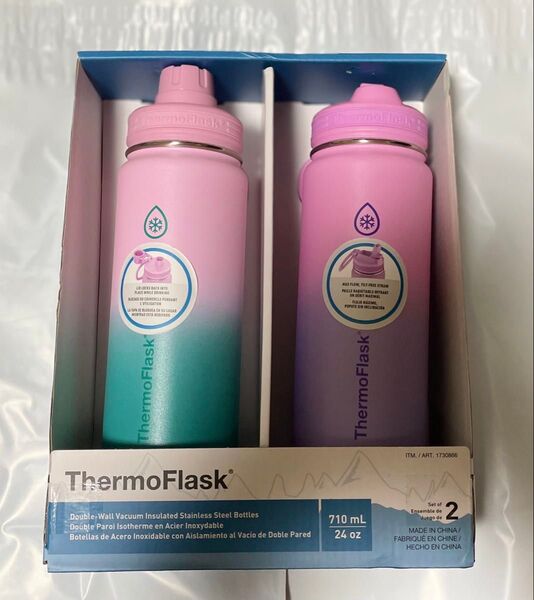 ThermoFlask ステンレス製真空断熱ボトル 710mL 新品未開封 マグボトル ステンレスボトル 保冷 水筒 直飲み
