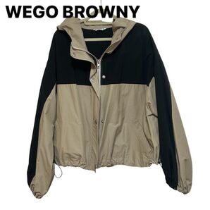 ☆ファッションクーポンご利用で¥200off☆WEGO BROWNY フード付き 軽量 フリーサイズ ナイロンジャケット