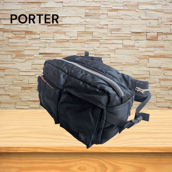 【人気】PORTER TANKER ポータータンカー ウエストバッグ ブラック