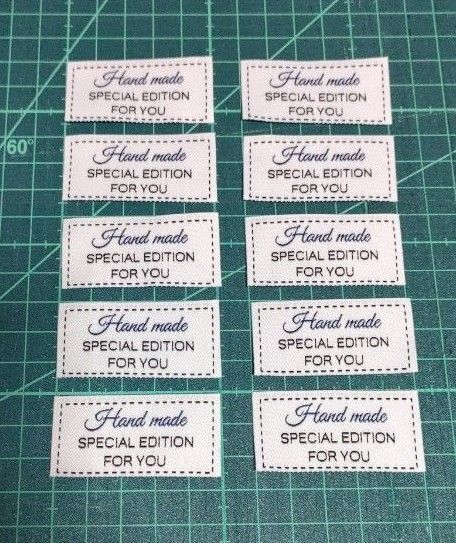 刺繍タグ 布タグ ホワイト 10枚セット