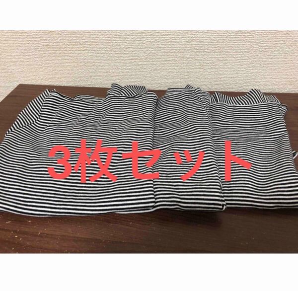 GU Sサイズ Tシャツ ボーダー 白 黒 ホワイト ブラック レディース 半袖 3枚セット