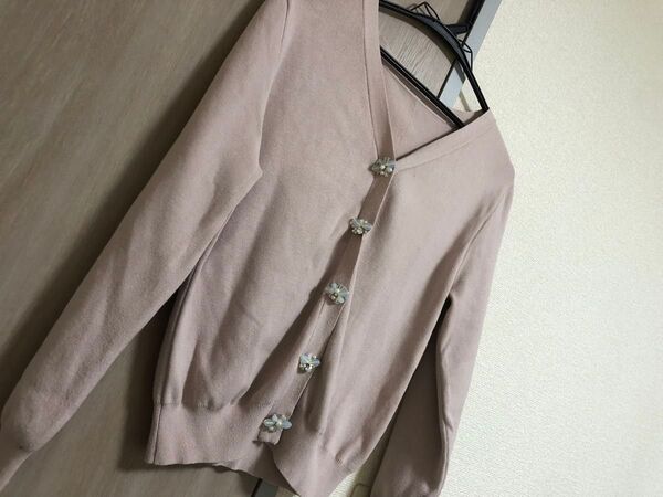 Apuweiser-rich アプワイザーリッシェ カーディガン ニット 3 長袖 ピンク レディース