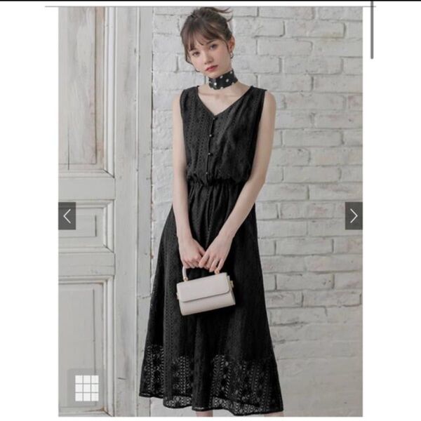 新品 レースノースリーブワンピース ブラック GRL グレイル 黒 おすすめ