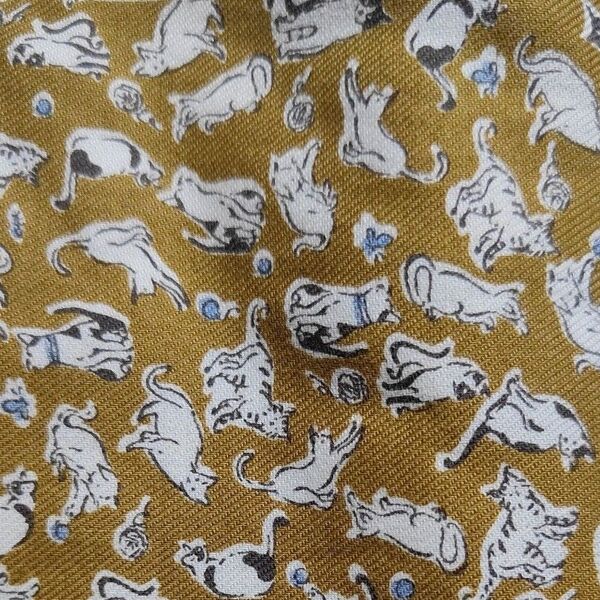 綿プリント ビエラ生地 猫