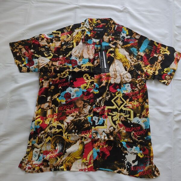 XLサイズ 新品 KING 半袖シャツ reason clothing 総柄 アロハシャツ