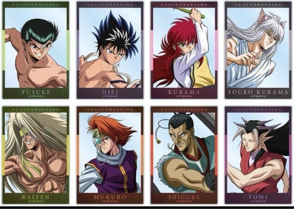 幽☆遊☆白書 魔界編バトルver. アクリルカード 浦飯幽助 飛影 蔵馬 雷禅 ムクロ 時雨 黄泉 妖狐 冨樫義博