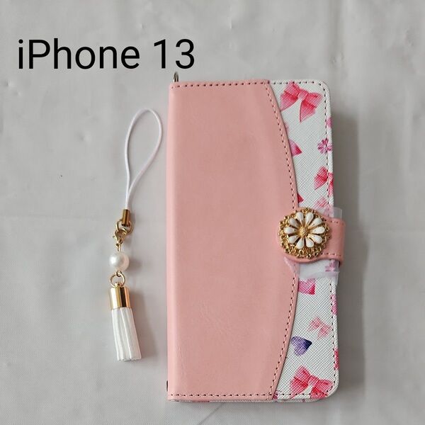 iPhone 13 ケース カード収納 手帳型ケース 手帳型 花柄 ピンク