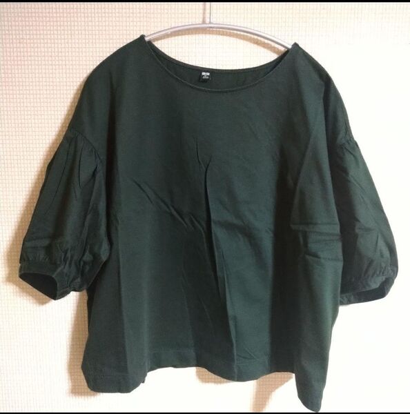 UNIQLO ユニクロ カットソー ボートネック グリーン トップス シャツ