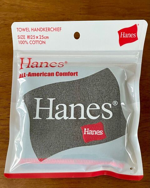Hanes タオんハンカチ グレー系 25cm×25cm ヘインズ