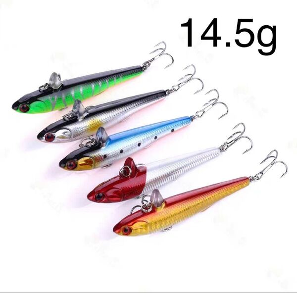 No.2 ローリングベイト風 ルアー 90mm 14.5g 5色セット シンキング バイブレーション ジグミノー シーバス