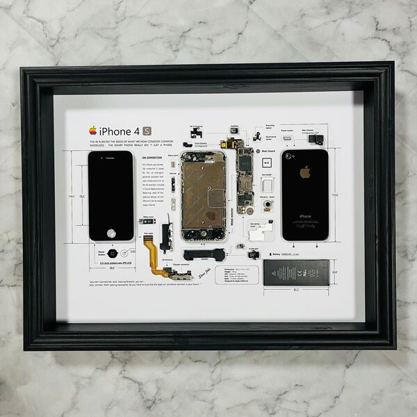 【サービス特価】iPhone 4s Black 標本アート ボックスフレーム仕様
