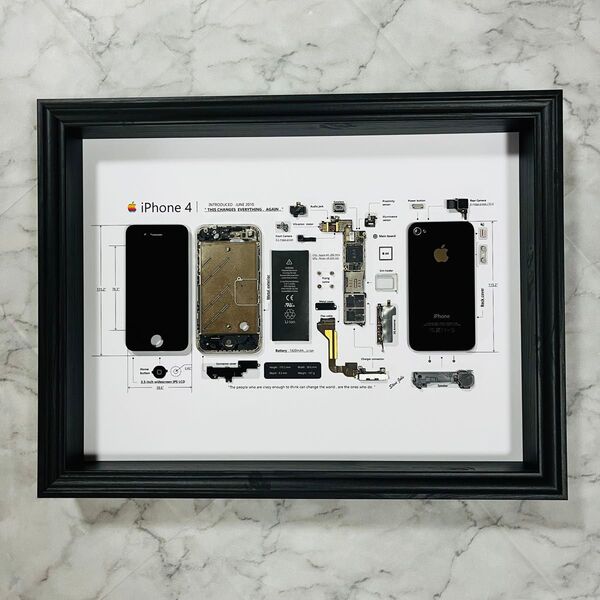 【サービス特価】iPhone 4 Black 標本アート ボックスフレーム仕様