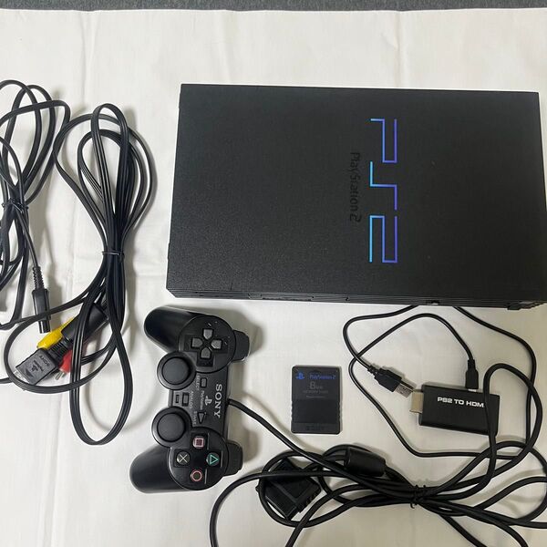 【美品】PS2 本体 SCPH 50000 HDMI変換 ブラック SONY プレイステーション2
