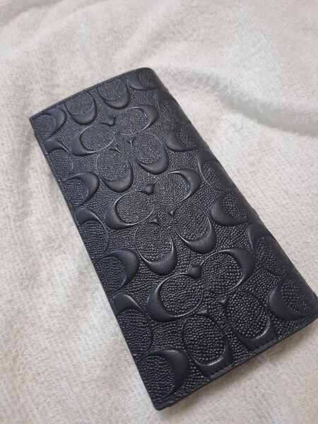 COACH コーチ シグネチャー 長財布 ブラック エンボス 二つ折り