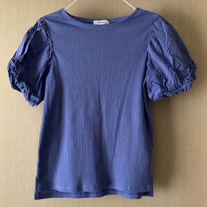 ユーズド パフスリーブ Tシャツ ブルー系