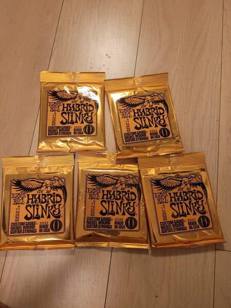 5セット アーニーボール ERNIE BALL 2222/Hybrid Slinky エレキギター弦 9-46