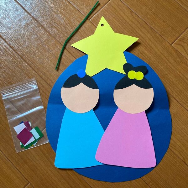ハンドメイド 保育園 幼稚園 児童館 装飾 施設製作 製作キット 七夕 織姫 彦星 壁面飾り 壁面 7月 行事