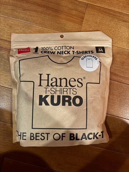 hanes kuro ノースリーブ tシャツ Mサイズ ヘインズ クロ 黒