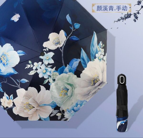 晴雨兼用日傘 花柄 折りたたみ日傘