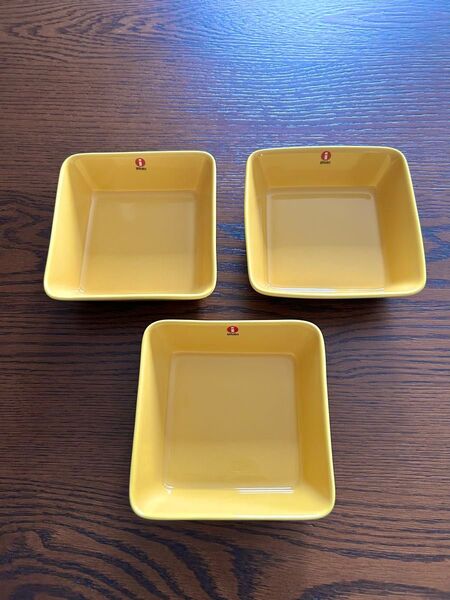 イッタラ ティーマ スクエアプレート ハニー 12㎝ 3枚