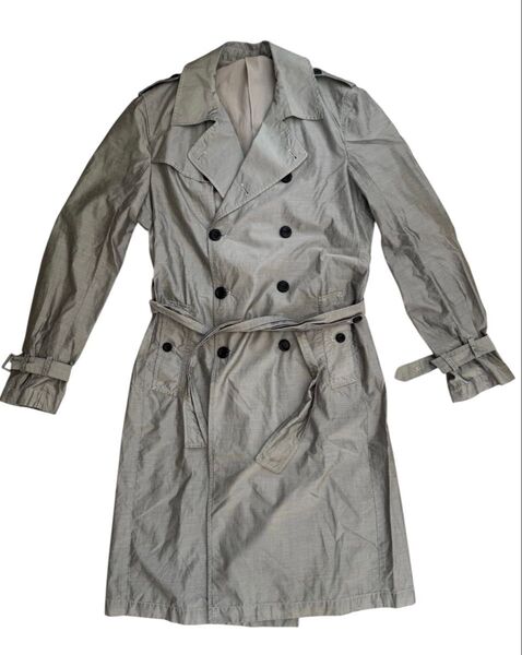 『ARMANI』 / アルマーニ グレー ベージュ トレンチコート スプリング コート 44 Sサイズ 極美品