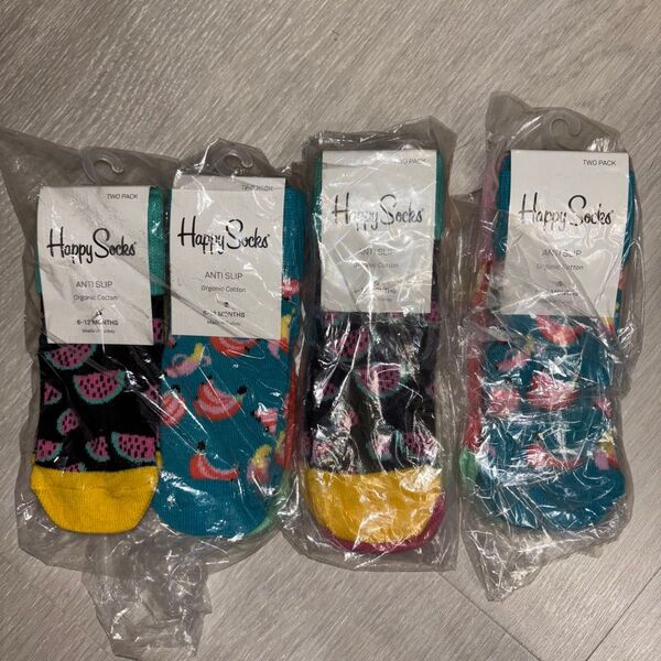 15-18センチ 8足セット 滑り止めつき ベビーソックス ハッピーソックス Happy Socks 靴下 6-12ヶ月
