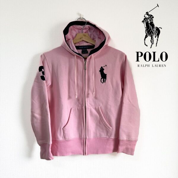 RalphLauren ラルフローレン L ピンク ジップアップフーディー パーカー ポロ Polo ビッグポニー