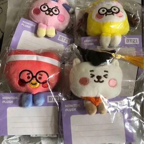 BT21 モニターぬいぐるみ 4個セット COOKY CHIMMY TATA RJ