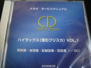 絶版品★ハイラックス(含むブリスカ)解説書・修理書・配線図集・取扱説明書★1