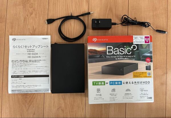 BUFFALO 外付けHDD 8TB HD-SGDA8U3-B