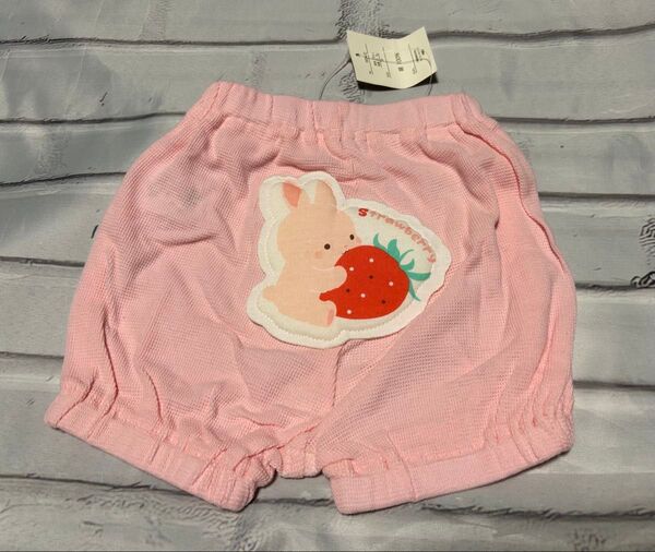ショートパンツ ハーフパンツ 綿100% ワッペン パンツ ズボン ブルマ 70cm 女の子 うさぎ